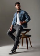 Men Black Classic Ripped Jeans