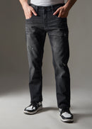 Men Black Classic Ripped Jeans