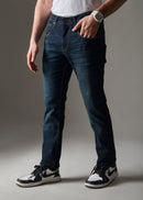 Men Deep Blue Cotton Jeans