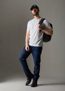 Men Deep Blue Knitted Jeans