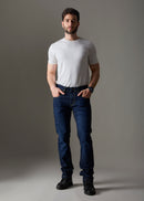 Men Blue Relax Knitted Jeans