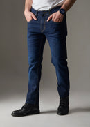 Men Blue Relax Knitted Jeans