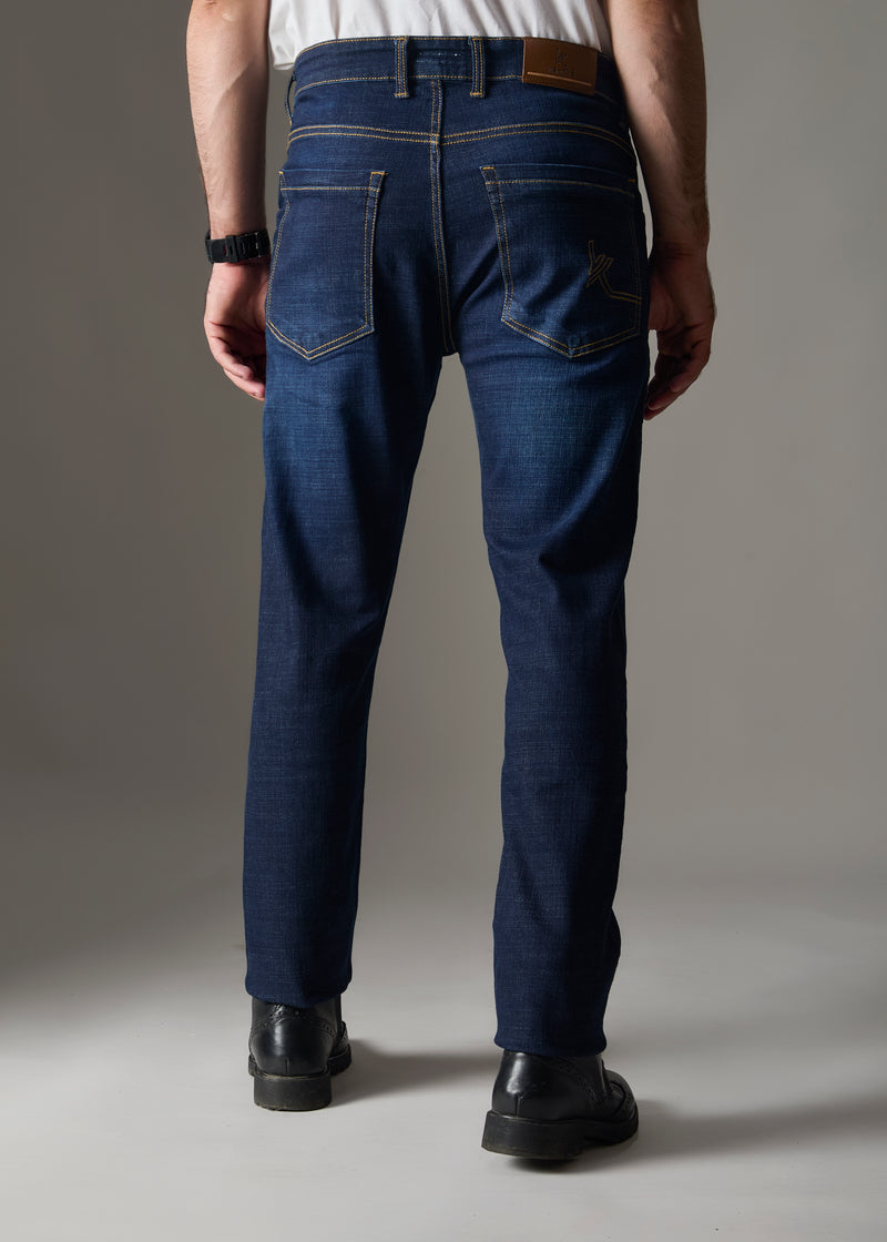 Men Blue Relax Knitted Jeans