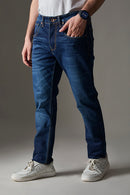 Men Blue Classic Smart Cotton Jeans