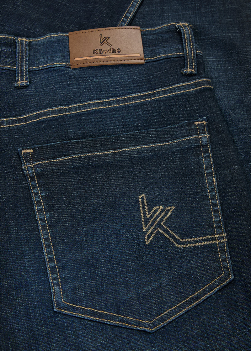 Men Deep Blue Cotton Jeans