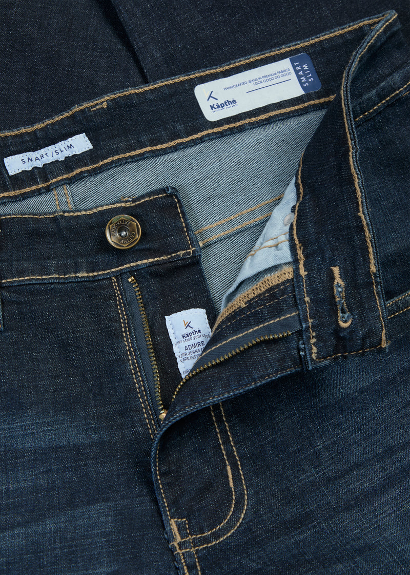 Men Deep Blue Cotton Jeans