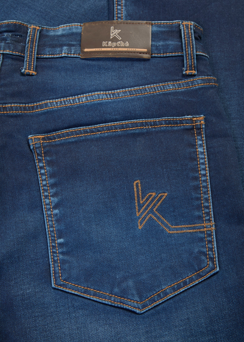 Men Blue Classic Smart Cotton Jeans