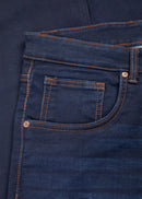 Men Deep Blue Knitted Jeans