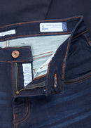 Men Deep Blue Knitted Jeans