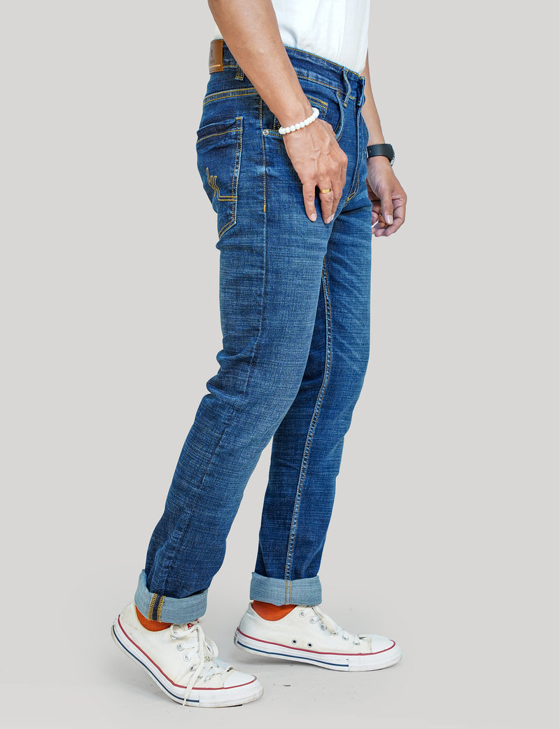 Men Blue Cotton Jeans