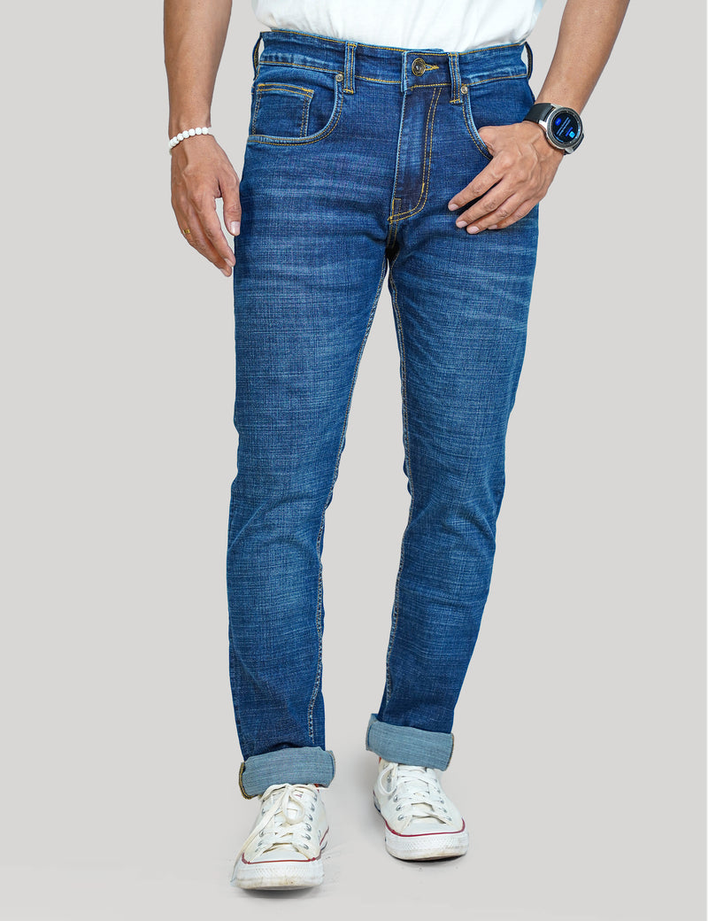 Men Blue Cotton Jeans