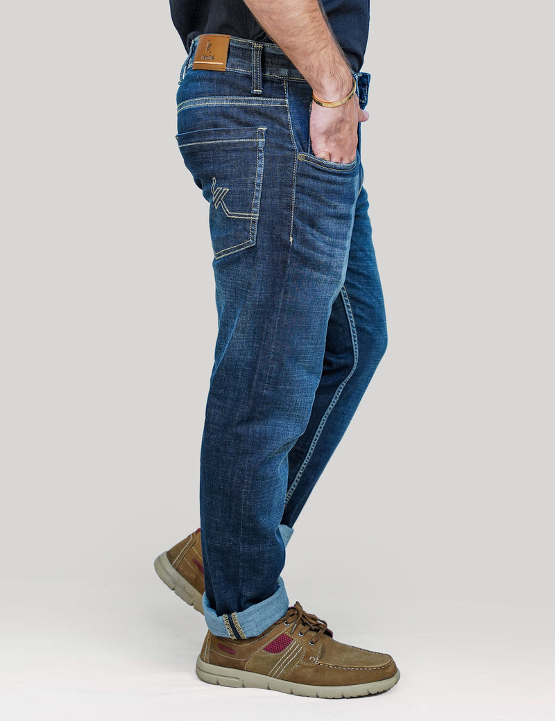 Men Relaxed Fit Cotton Jeans