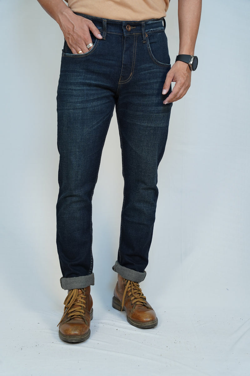 Men Blue Classic Smart Cotton Jeans