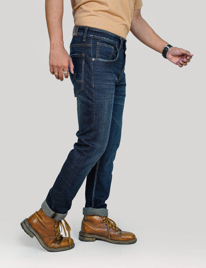 Men Blue Classic Smart Cotton Jeans