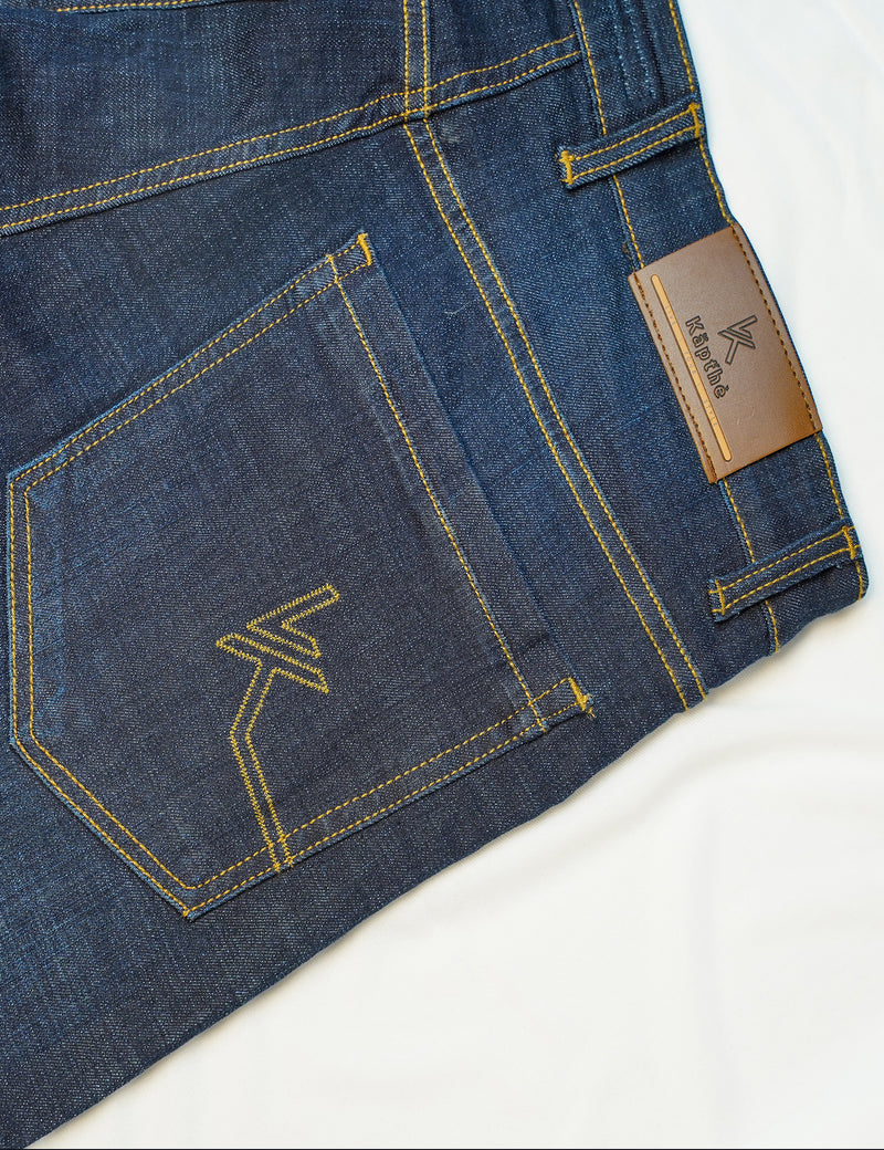 Men Deep Blue Cotton Jeans