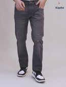 Men Black Classic Ripped Jeans